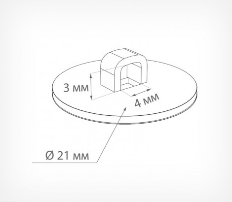 Круглое, прозрачное потолочное крепление на двухстороннем скотче